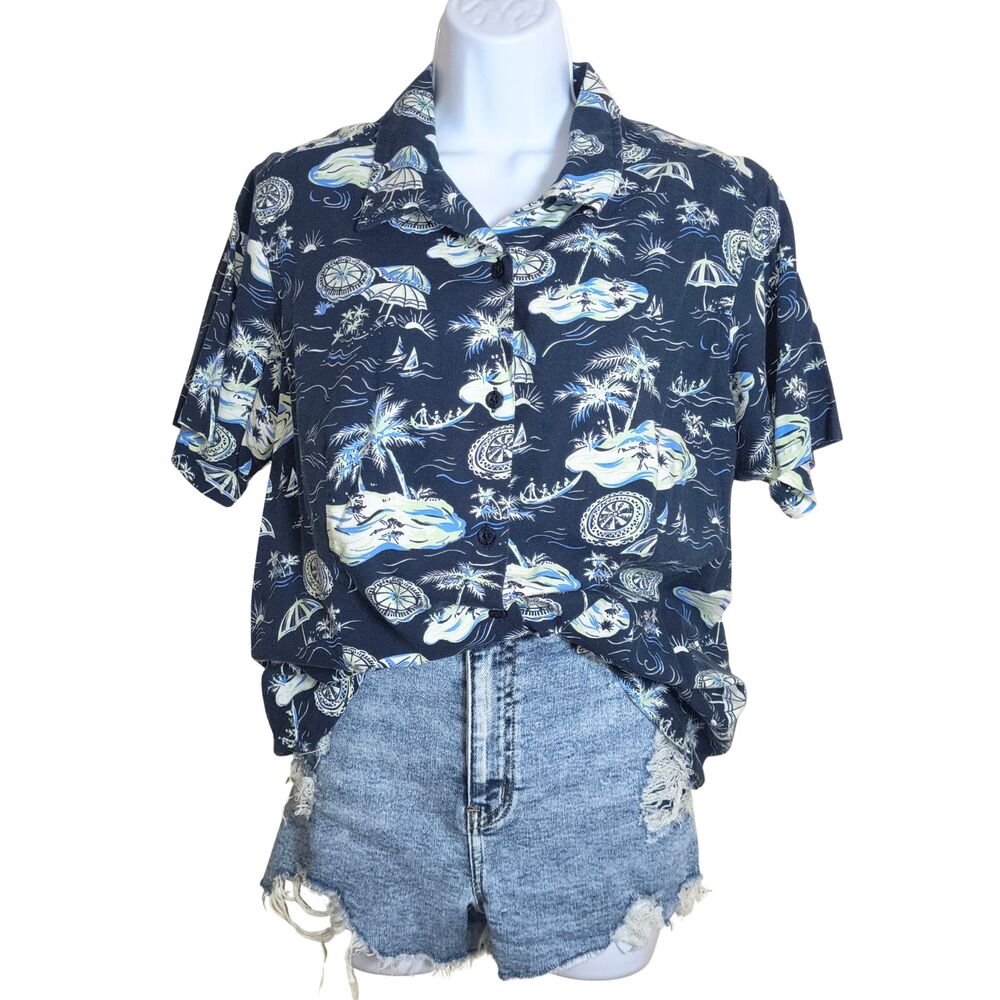 90s Vintage Columbia Sportswear Tropical Beach Camp Vacation Shirt